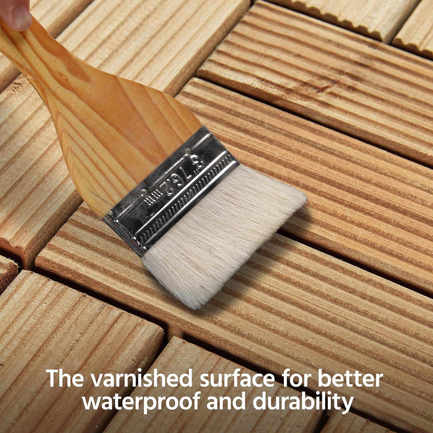 Yaheetech Patio Tiles Wooden Interlocking Deck Tiles 27PCS Garden Floor 12"x12"Indoor Outdoor Composite Decking for Porch Poolside Balcony Backyard1 Yaheetech