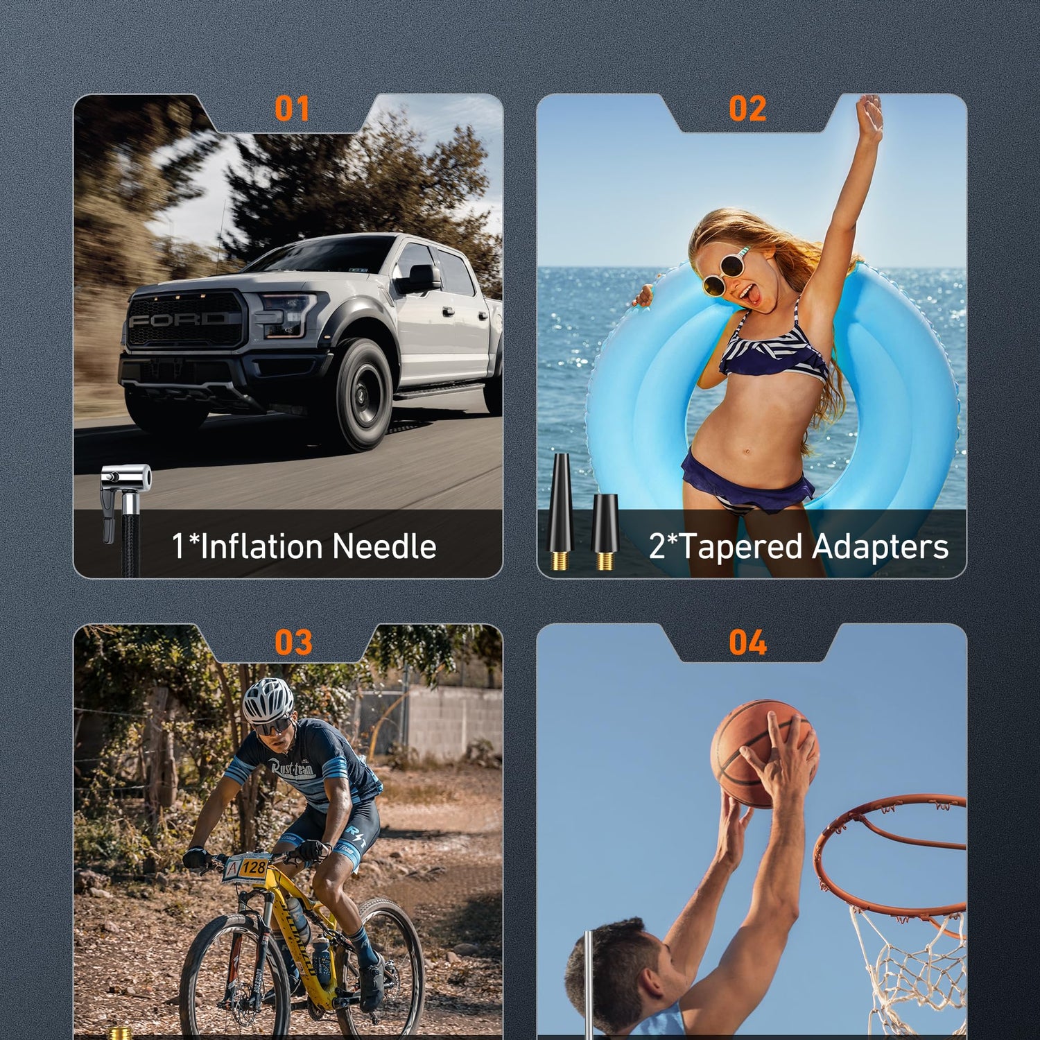 AstroAI Tire Inflator Air Compressor 12V DC Portable Air Compressor Car Accessories Auto Tire Pump 100PSI with LED Light Digital Air Pump for Car AstroAI