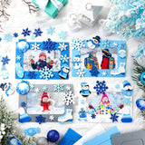 Ferraycle 232 Pieces Winter DIY Picture Frames Craft Kit for Kids 32 Pieces Winter Photo Frames with 200 Stickers to Decorate for Xmas Winter Party Ferraycle