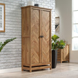 Sauder Cannery Bridge Storage Pantry Cabinet, L: 35.20" x W: 16.26" x H: 71.97", Sindoori Mango finish Sauder