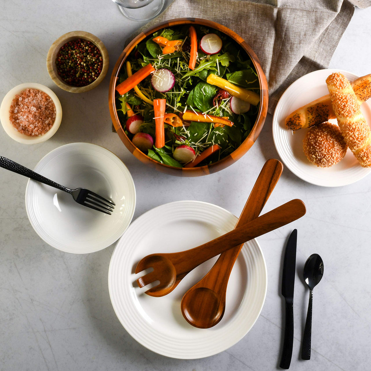 Gibson Home Laurel Acacia Wood Salad Bowl Set, 3 - Piece, Acacia Wood Gibson Home