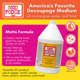 Mod Podge CS11304 Waterbase Sealer, Glue and Finish, 128 oz, Matte Mod Podge