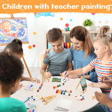 Auihiay 12 Sets Mini Canvases for Painting, Art Canvas Painting Kit with 4 x 4 Inch Mini Canvas and Stretched Easel, Acrylic Paint, Brush, Palette, Auihiay