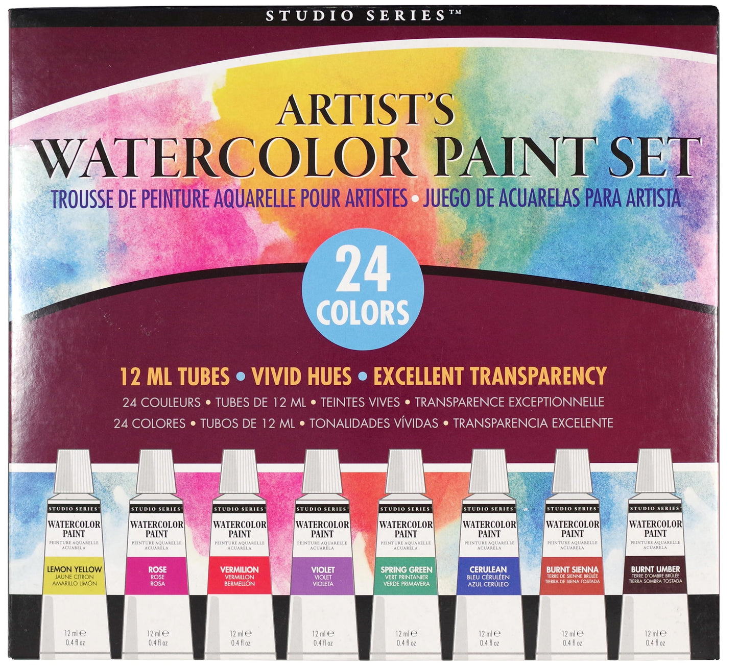 Studio Series Artist's Watercolor Paint Set (24 colors) - WoodArtSupply