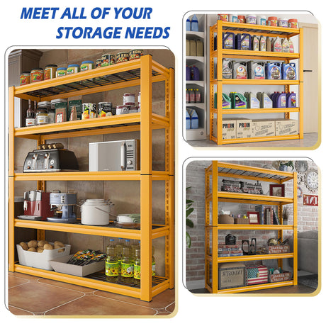 REIBII 40" W Garage Shelving Heavy Duty Storage Shelves Load 2000LBS Heavy Duty Shelving Adjustable 5 Tier Wire Metal Shelves for Storage Rack Pantry REIBII