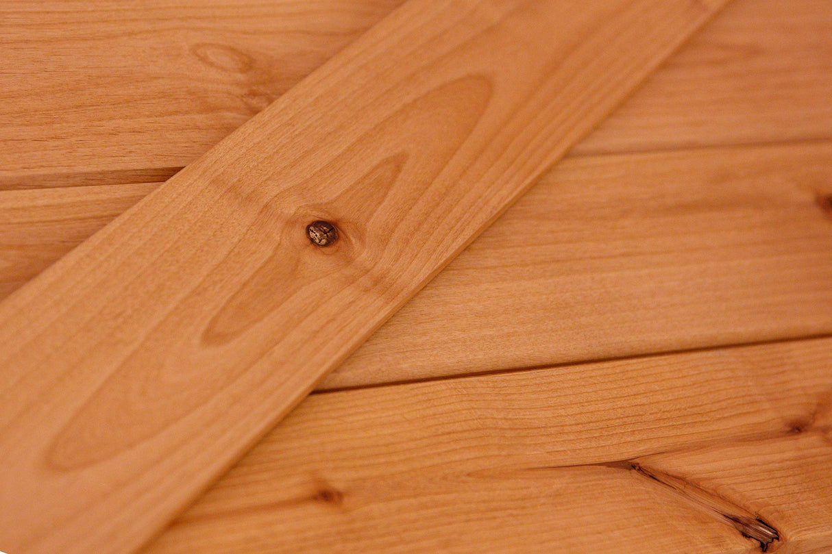 LUBANN Rustic Hardwood Barn Door Unfinished Knotty Alder Solid Wood Barn Door Slab (bi-Parting 19X2) LUBANN