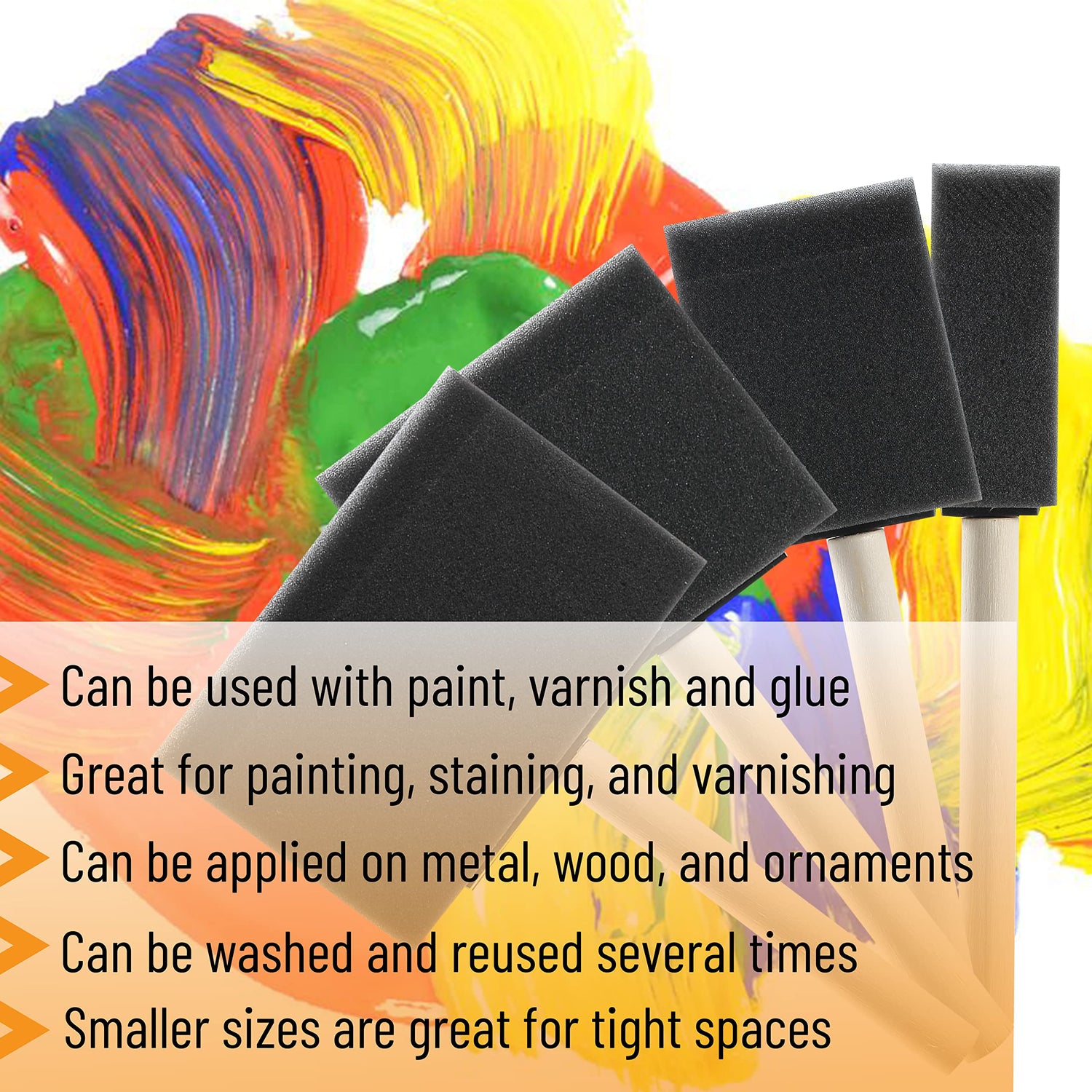 Bates- Foam Paint Brushes, Sponge Brushes, Sponge Paint Brush, Foam Brushes, Foam Brushes for Painting, Foam Brushes for Staining, Paint Sponges, Bates Choice