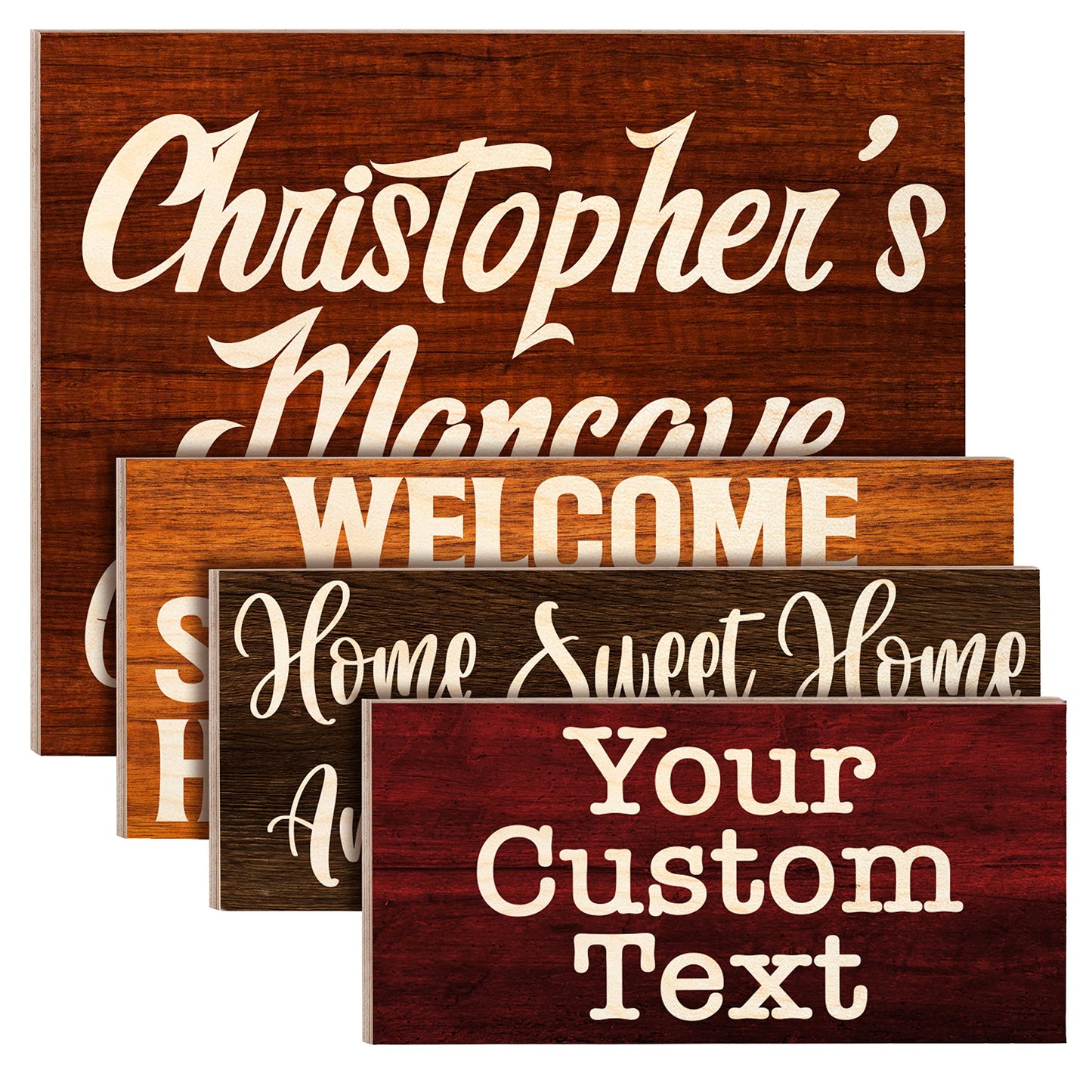 People Personalized Wood Signs for Home Decor Gifts - Customizable w/ 10 Font & 5 Color Options Customized Rustic Wooden Plaque Wall Decoration