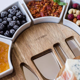 Charcuterie Cheese Board and Platter Set - Made from Acacia Wood - US Patented 13 inch Cheese Cutting Board and Knife for Entertaining and Serving - ChefSofi