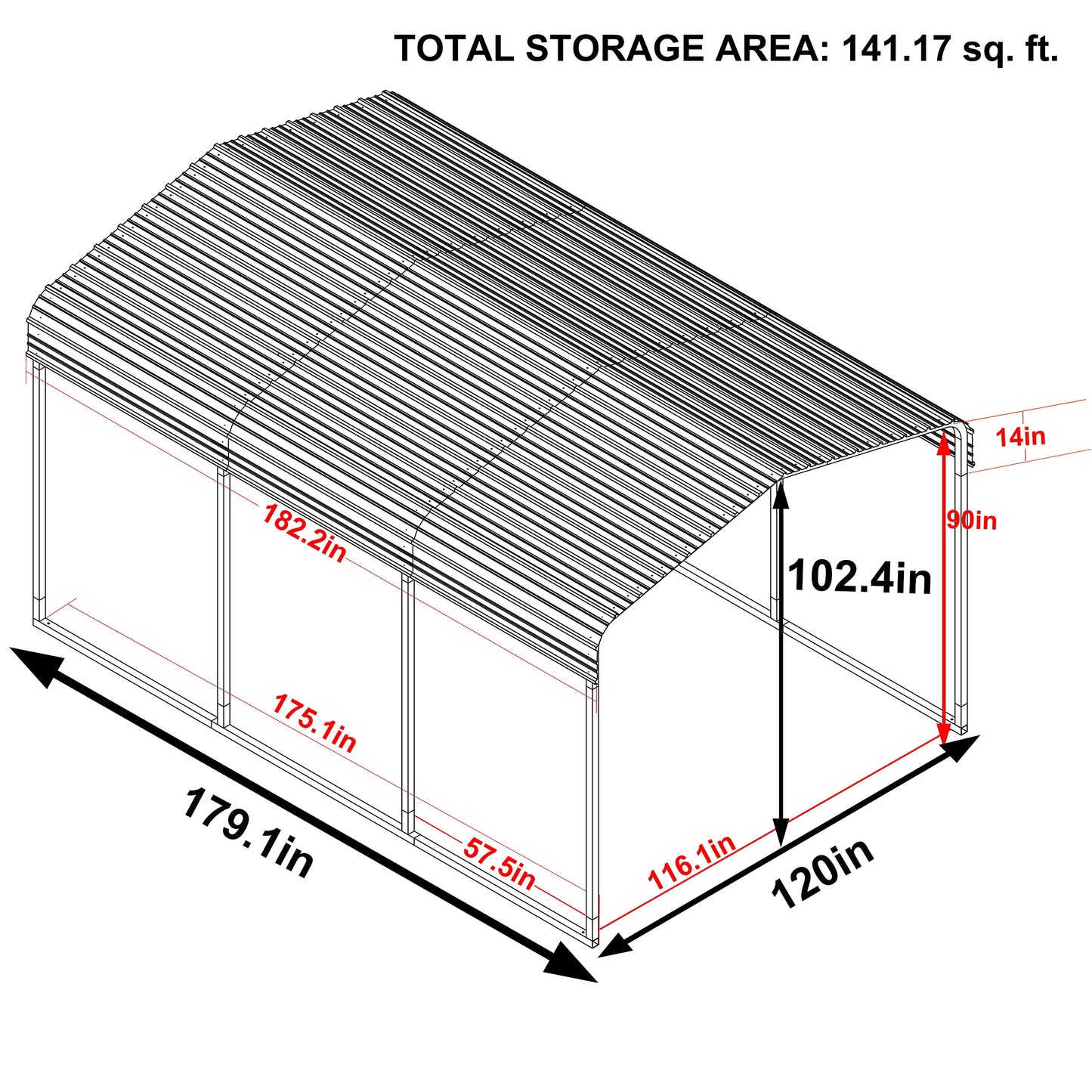 VEIKOU 10' x 15' Carport, Metal Carport with Heavy Duty Galvanized Steel Roof, Upgraded Large Outdoor Carport Canopy, Car Port for Car, Car Shelter & - WoodArtSupply