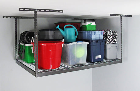 MonsterRax Overhead Garage Storage Racks 4x6 (2-Pack) Ceiling Mounted Shelving, Adjustable Hanging Storage Organizer, Heavy Duty Steel, Holds 500 MonsterRAX Storage Solutions