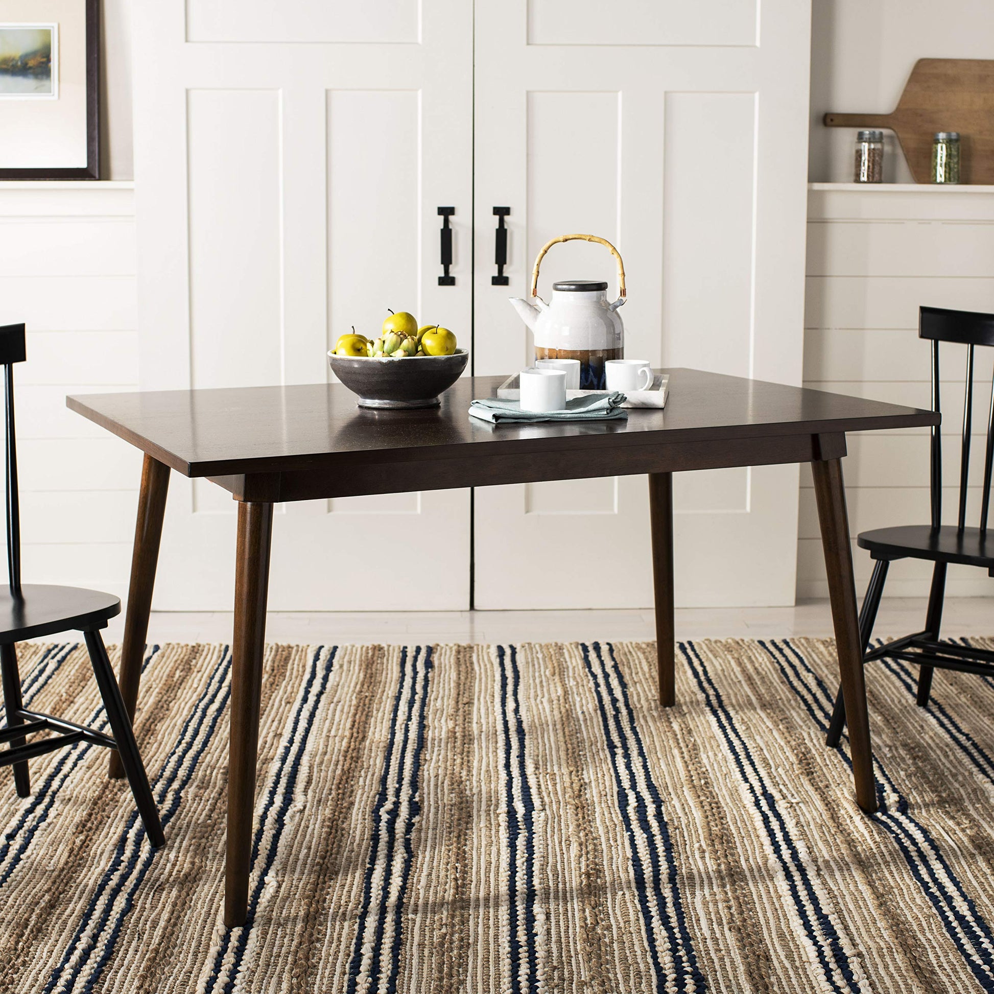 Safavieh Home Tia Modern Walnut Dining Table - WoodArtSupply