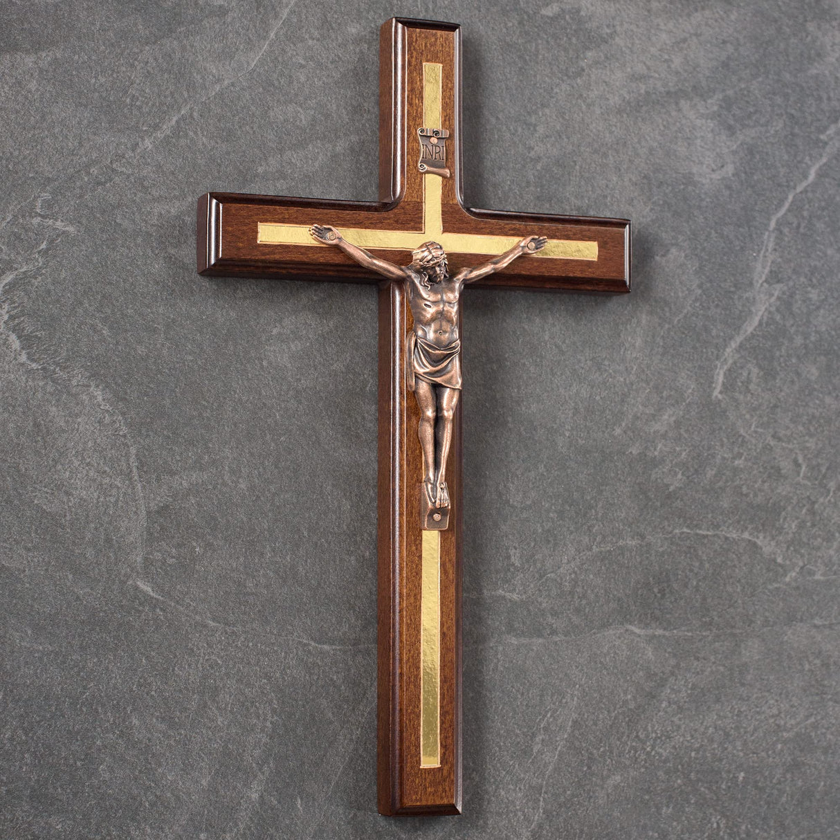 Asterom Crucifix Wall Cross - Handmade Wood Cross Wall Decor - Catholic Crucifix - 12 Inch Asterom