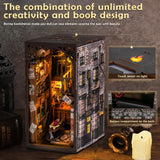 Wimlade DIY Book Nook Kit, Miniature Book Nook kit, Wooden 3D Puzzle Bookend Bookshelf Insert Decor, Halloween/Christmas Decorations/Gifts for Adults Wimlade