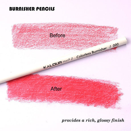 KALOUR Colorless Blender and Burnisher Pencils Set,Non-pigmented, Wax Based Pencil,perfect for Blending Softening Edges,ideal for Colored Pencils,Art KALOUR
