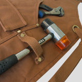 FIGHTECH® Waxed Canvas Apron with Tool Pockets | Work Apron w Kevlar Stitching | Woodworking Shop Apron | Adjustable M-XXL (Brown, Canvas) FIGHTECH
