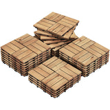 Yaheetech Patio Tiles Wooden Interlocking Deck Tiles 27PCS Garden Floor 12"x12"Indoor Outdoor Composite Decking for Porch Poolside Balcony Backyard1 Yaheetech