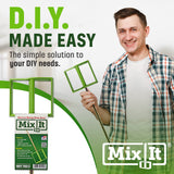 Multi-Material Mixer for Paint, Epoxy Resin, Potting Soil, Joint Compound - ABS Paddle, 18" Length, Non-Slip 3/8" Zinc Plated Hex Shaft for 1/2" Buddy Tools LLC