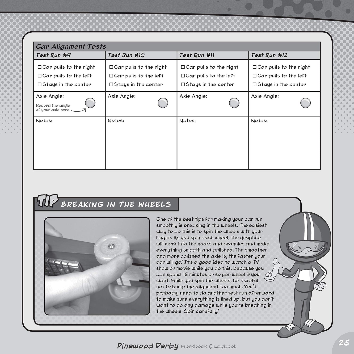 Pinewood Derby Workbook & Logbook (Fox Chapel Publishing) For Scouts to Keep Track of Design, Pattern, & Painting Ideas, Log Test Run Notes, and Add Design Originals