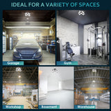 LED Garage Light - 1 Pack - Super Bright 1800 Lumen LED Ceiling Light with 12 Adjustable Panels - Easily Screws Into Standard E27 Bulb Socket - LED Asani