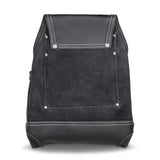 LAUTUS Oil Tanned Leather Tool Pouch Bag | Black | Carpenter, Construction, Framers, Handyman | 10 Pockets, 2 Hammer Holders | 100% Leather LAUTUS