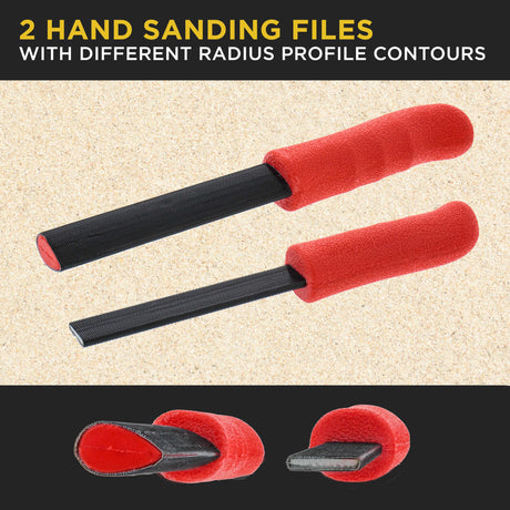 Dura-Gold Luthier Acoustic Guitar Master Woodworker Hand Sanding Block Set with 40 Sheet Hook & Loop Sandpaper Kit - Music Radius Repair Tools, Dura-Gold