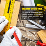 Zonon 100 Pieces Carpenter Pencils, Octagonal Red Hard Black Carpenter Pencils Construction Pencils for Woodworking Marking and Concrete Marking Zonon