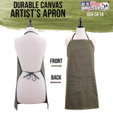 U.S. Art Supply Large Canvas Adjustable Artist Apron - Size: 27" x 21" U.S. Art Supply