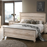 Roundhill Furniture Amerland Contemporary White Wash Finish 4-Piece Bedroom Set, Roundhill Furniture