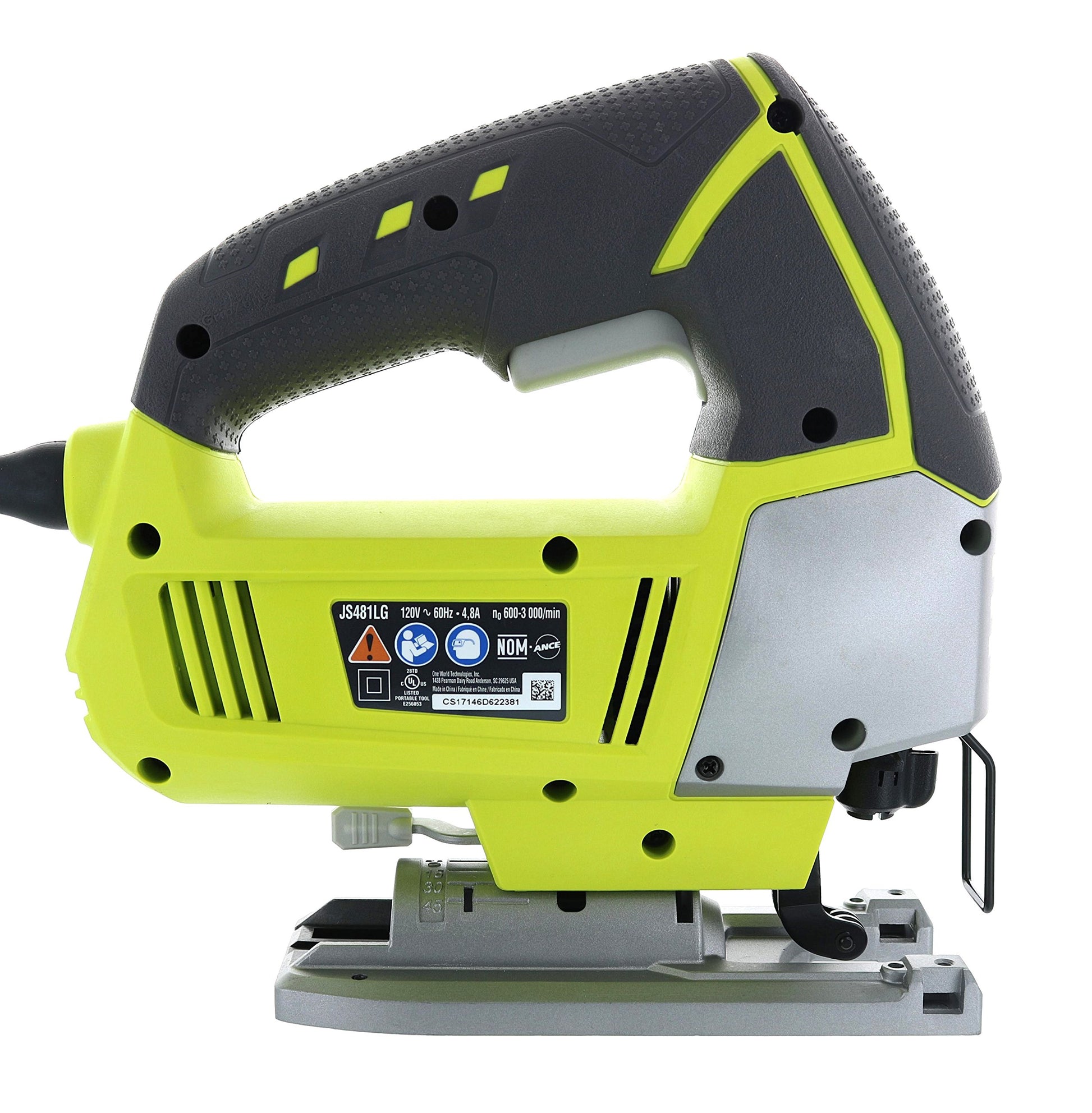 Ryobi JS481LG 4.8 Amp Corded Variable Speed T-Shank Orbital Jig Saw w/ Onboard LED Lighting System - WoodArtSupply