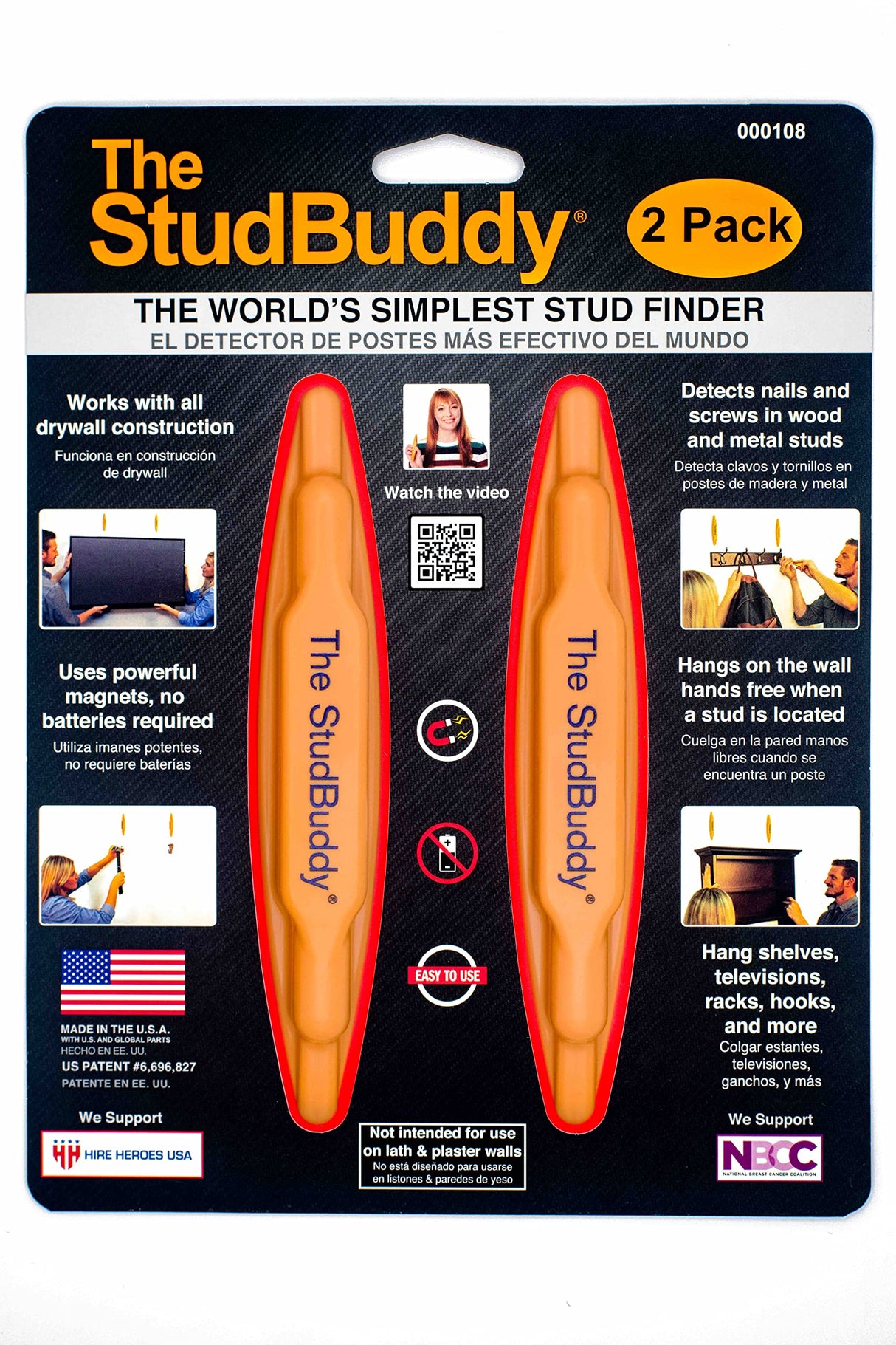 The StudBuddy® Magnetic Stud Finder, 2 Pack The StudBuddy