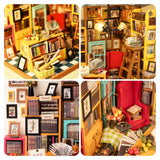 ROBOTIME Dollhouse Kit Miniature DIY Library House Kits Best Birthday Gifts for Teens ROBOTIME