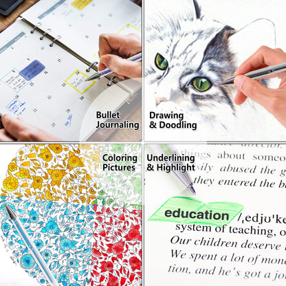 Gel Pen Refills, Shuttle Art 180 Colors (No Duplicates) Gel Pen Refills, 7 Color Types for Kids Adults Coloring Books Drawing Doodling Crafts