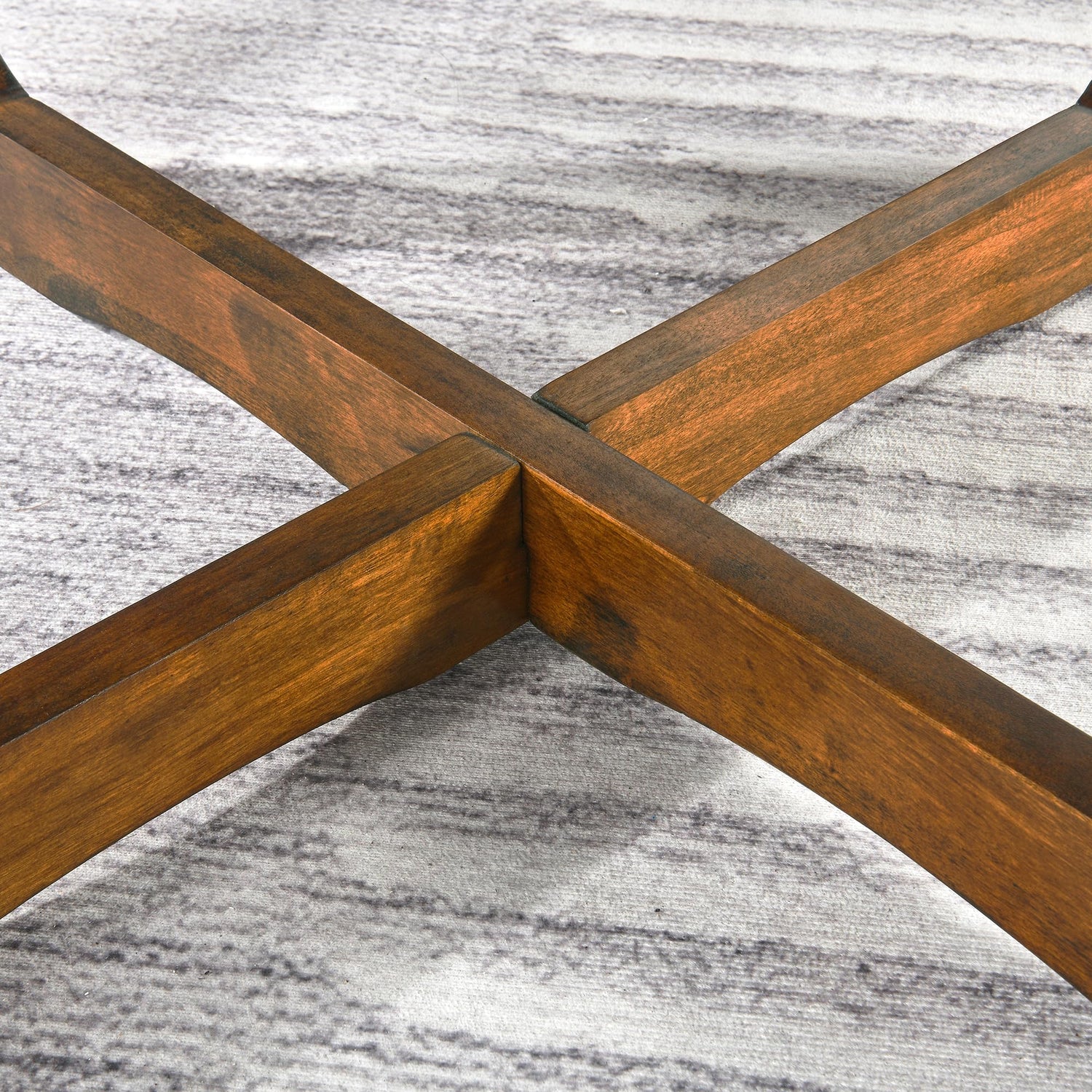 LEEMTORIG Round Coffee Table for Living Room Patio, 33.5" Mid-Century Modern Drum Round Wood Coffee Table with Cross Legs, Wood Grain Circle Coffee LEEMTORIG