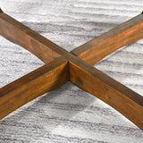 LEEMTORIG Round Coffee Table for Living Room Patio, 33.5" Mid-Century Modern Drum Round Wood Coffee Table with Cross Legs, Wood Grain Circle Coffee LEEMTORIG