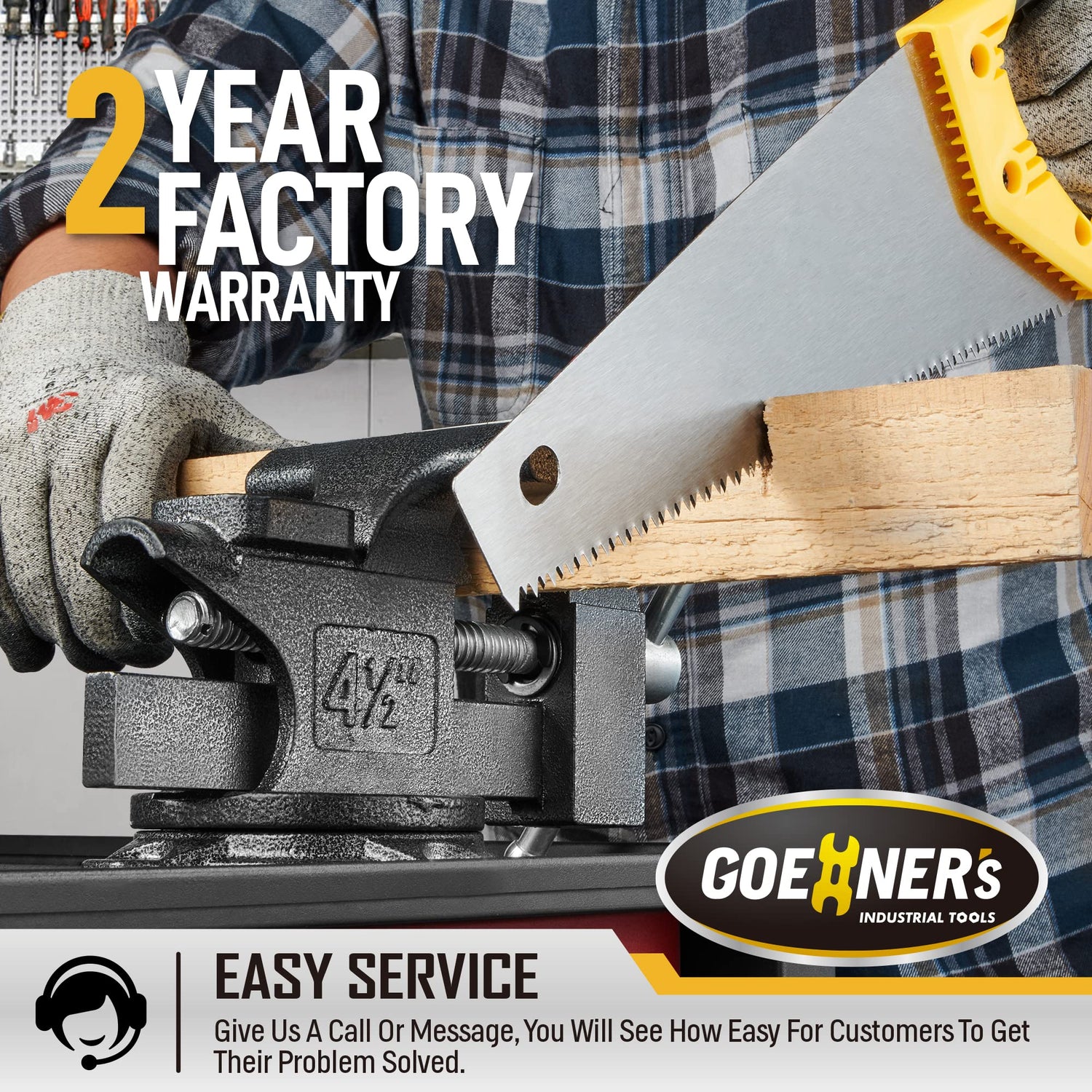 Bench Vise 4-1/2", Vice for Workbench with Heavy Duty Forged Steel Construction, Built-in Pipe Jaw, Swivel Base Table Vise for Woodworking, Home Gioventù