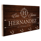 Zexpa Apparel Personalized Wood Key Hook for Couple Mr Mrs Customized Wooden Wall Key Rack, Custom Wedding Date Zexpa Apparel