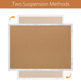 Board2by Cork Board Bulletin Board 24 x 18 Inches, White Wood Framed Corkboard, Office Board for Wall Decorative, Large Wall Mounted Notice Pin Board Board2by