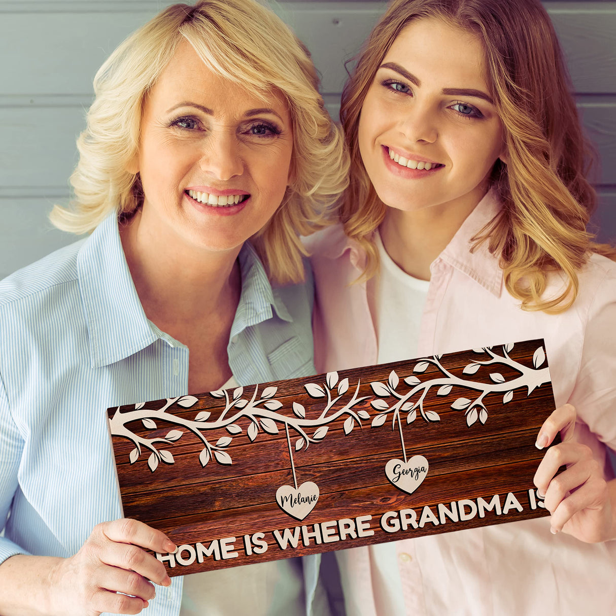 Personalized Family Tree w/Names for Mothers Day Gifts - 4 Colors 7x18in Customized Wood Signs Decor for Best Mom Ever Mother Gifts Custom Mommy Generic