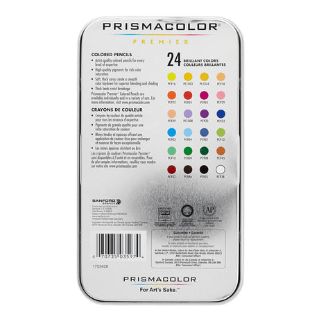 Prismacolor Premier Colored Pencils, Soft Core, 24 Pack Prismacolor