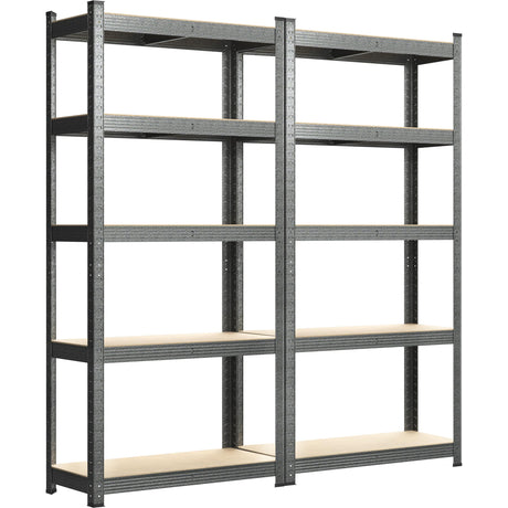 PrimeZone 2 Packs 28" W x 12" D x 59" H Garage Storage Shelves, 5 Tier Adjustable Storage Shelving Unit, Utility Standing Shelf Rack Organizer for PrimeZone