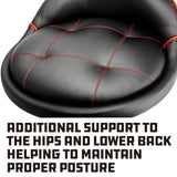 Powerbuilt Rolling Stool Shop Seat with Padding and Lumbar Support, Garage, 330 Pound Capacity - 240338, Black Powerbuilt
