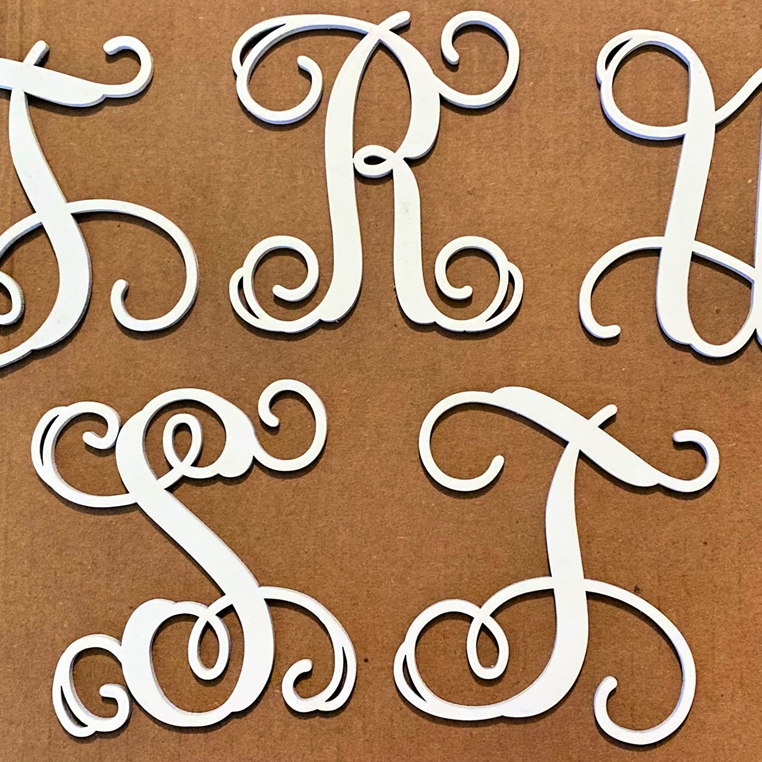 9'' Tall Wooden Letters G Vine Monogram Unfinished Craft, Wood MDF Script Monogram Letter for Wedding Initial Decor, Paintable Cutout NEXTCraft