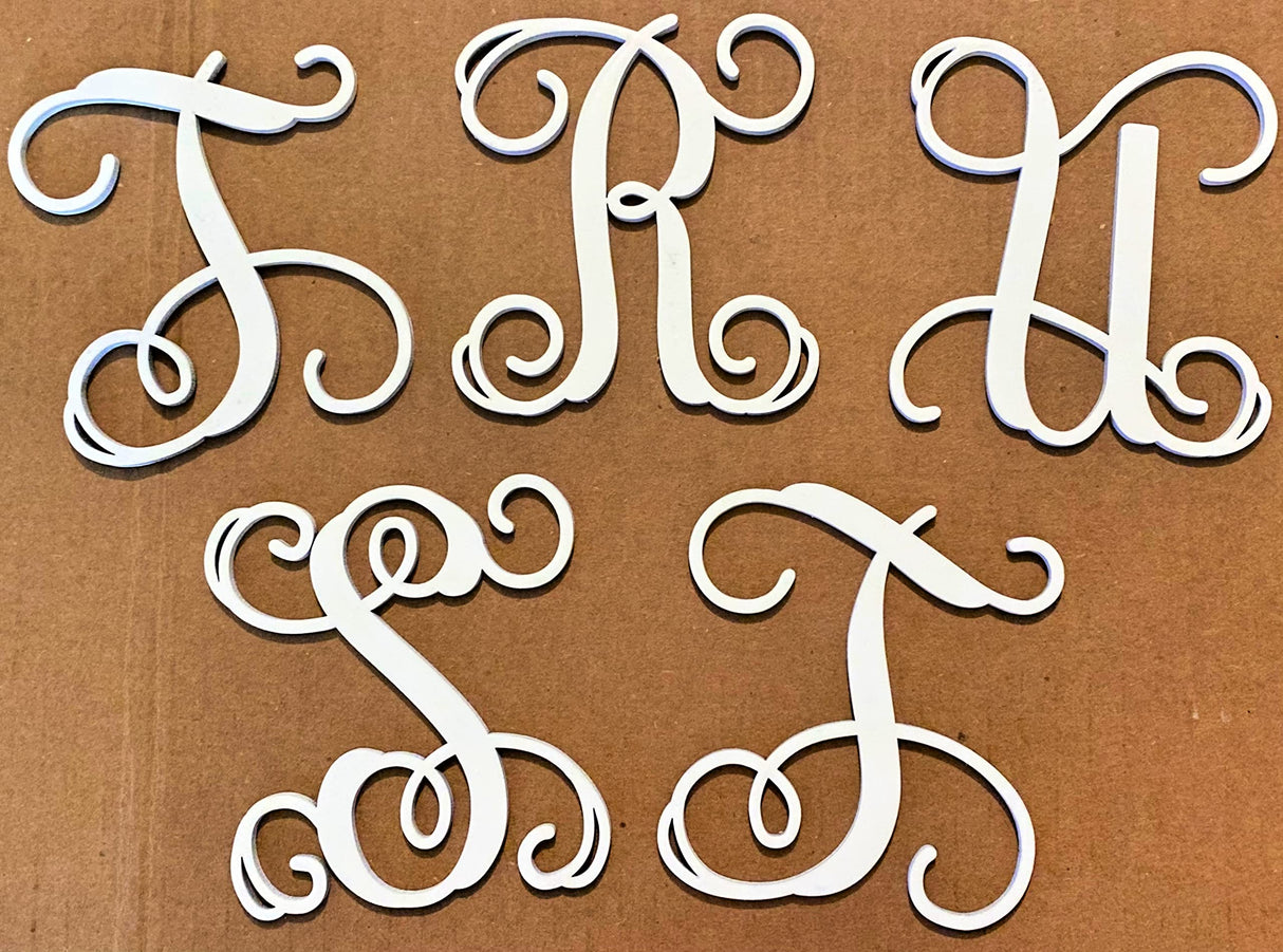 9'' Tall Wooden Letters G Vine Monogram Unfinished Craft, Wood MDF Script Monogram Letter for Wedding Initial Decor, Paintable Cutout NEXTCraft