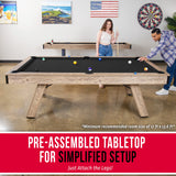 GoSports 8 ft Pool Table with Wood Finish - Modern Billiards Table with 2 Cue Sticks, Balls, Rack, Felt Brush and Chalk - Choose Your Style GoSports