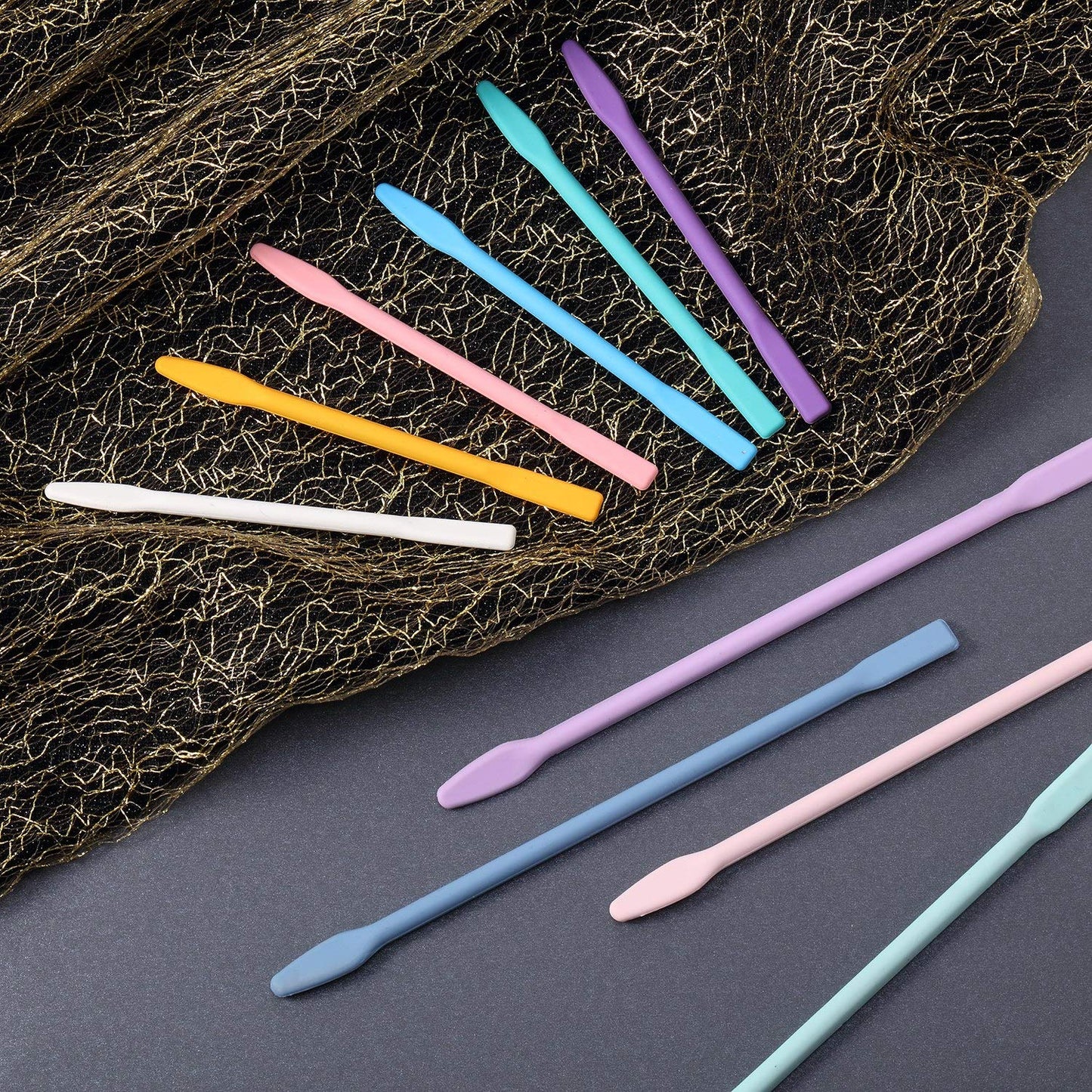 10 Pieces Silicone Stir Sticks Resin Mix Sticks Facial Make Up Stirring Rods for Mixing Resin Liquid Paint Epoxy DIY Crafts, 2 Sizes
