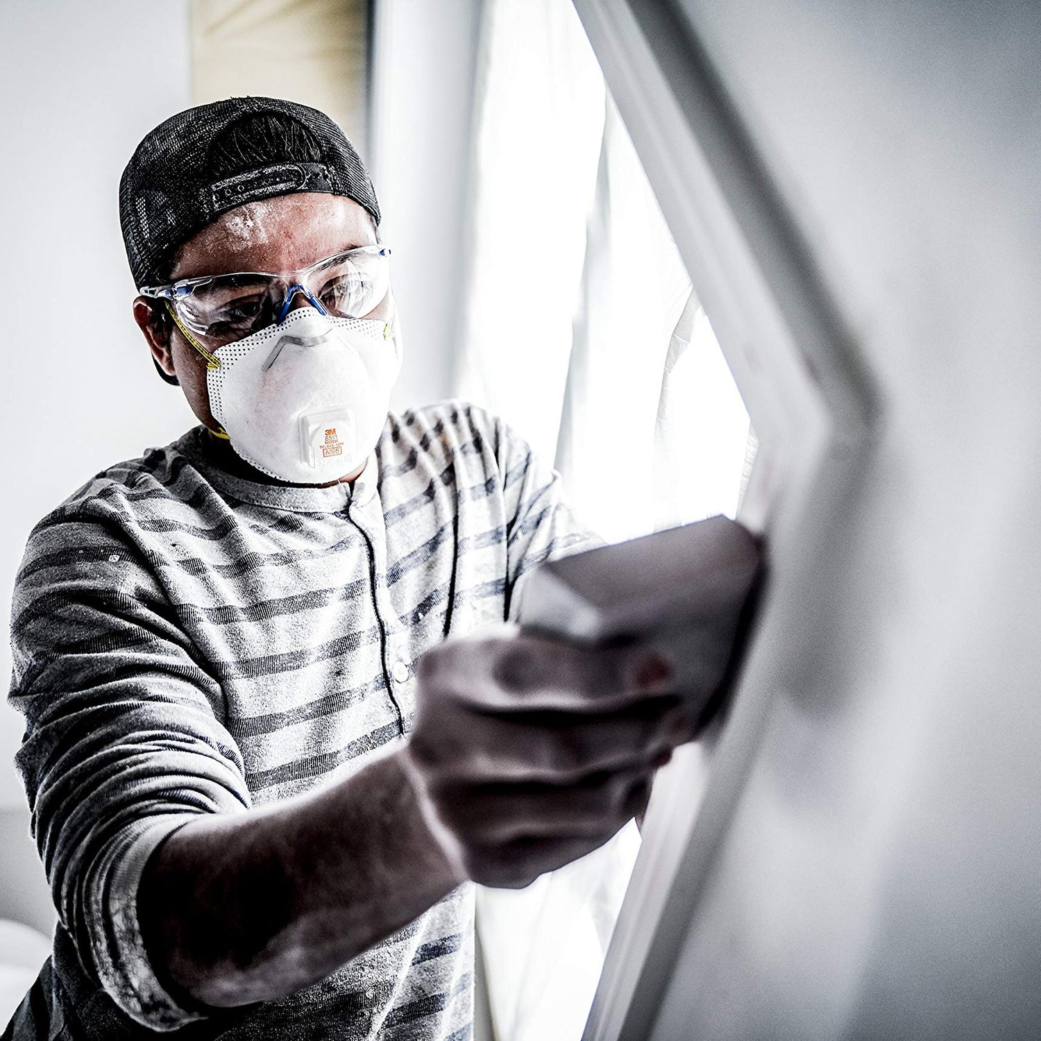 3M Respirator, Cool Flow Valve, Paint Sanding, Lightweight, Disposable, Filter Media, Stretchable, Easy Breathing, 10-Pack 3M