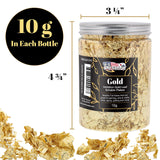 U.S. Art Supply Metallic Foil Schabin Gilding Gold Leaf Flakes - Imitation Gold in 10 Gram Bottle - Gild Picture Frames, Paintings, Furniture, U.S. Art Supply