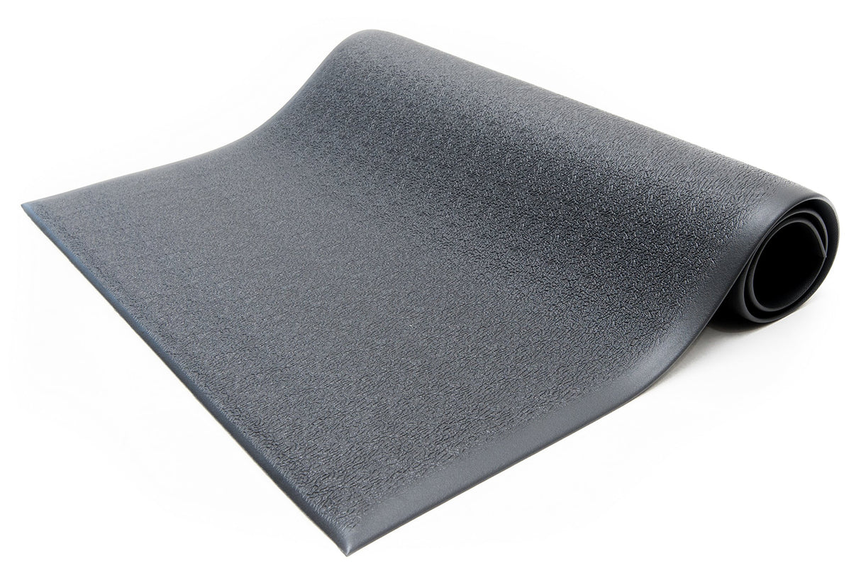 Bertech Anti-Fatigue Floor Mat, 3 Feet x 5 Feet x 3/8 Inch Thick, Textured Pattern Top, Bevelled on All Sides, Black, Made in USA - AFTX38-3x5BLKBEV Bertech