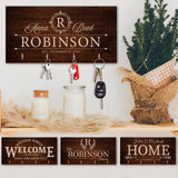 Zexpa Apparel Personalized Wood Key Hook for Couple Mr Mrs Customized Wooden Wall Key Rack, Custom Wedding Date Zexpa Apparel